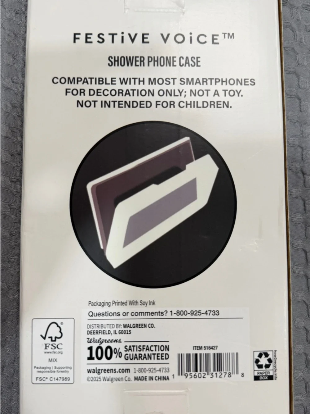 Waterproof Shower Phone Case - White Frame
